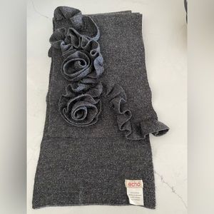 Echo Gray Ruffled Scarf